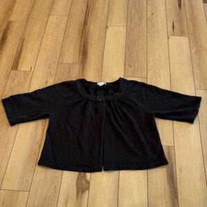 Chaus Brown 100% Cotton Crop Sweater - 3/4 sleeves